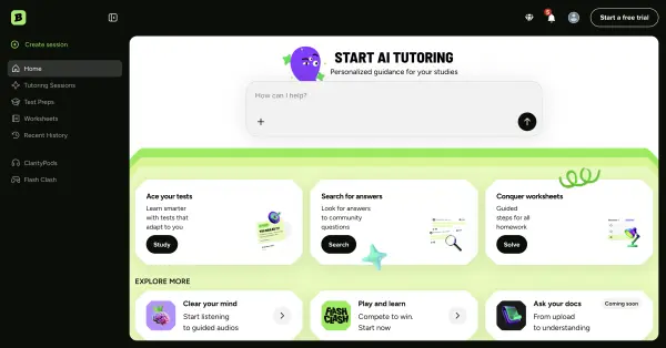 Brainly e-learning platform desktop view